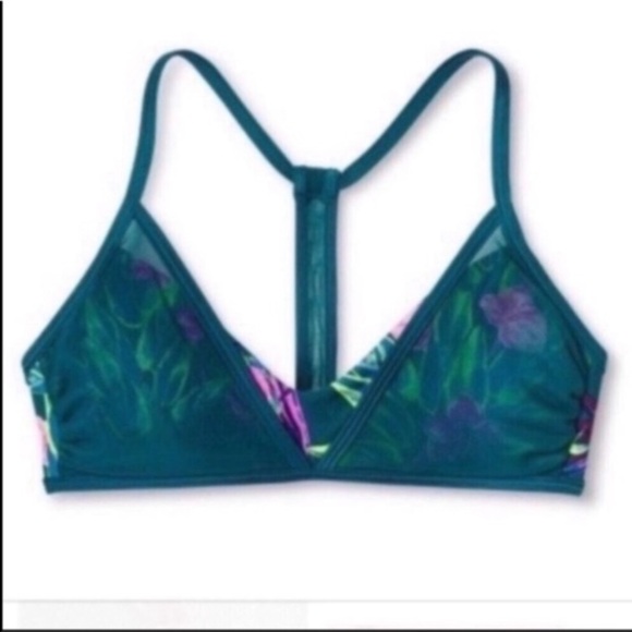 Xhilaration Green Floral Bikini Top - Picture 2 of 5